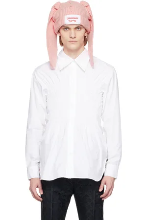 Charles Jeffrey Loverboy White Shirred Shirt