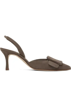 Manolo Blahnik Taupe Maysli Heels