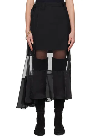 SACAI Black Suiting Mix Maxi Skirt