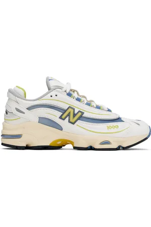 New Balance White & Blue 1000 Sneakers