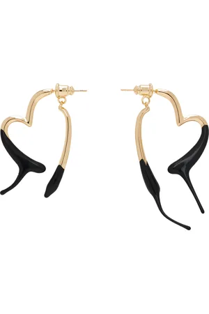 OTTOLINGER Gold & Black Heart Earrings