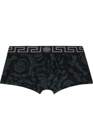 VERSACE Black & Gray Barocco Boxers