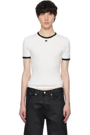 Courrèges White & Black Signature Contrast T-Shirt