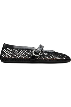 Alaïa Black Fishnet Ballerina Flats