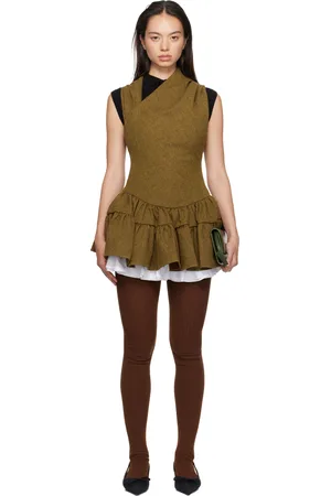Shushu/Tong Brown Multilayer Bubble Minidress
