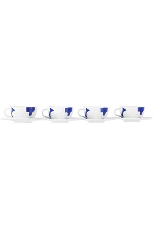 Alessi White Itsumo Tea Cup & Saucer Set, 4 pcs