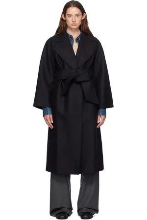 Harris Wharf London Black Belted Clutch Coat