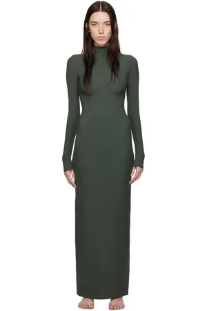 SKIMS Green Soft Lounge Turtleneck Maxi Dress