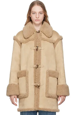 Moschino Beige Toggle Faux-Leather Coat
