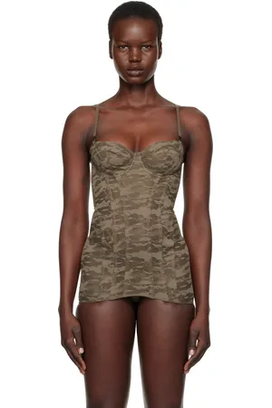Diesel Khaki Savage X Fenty Edition Camo-Lace-Slip Corset