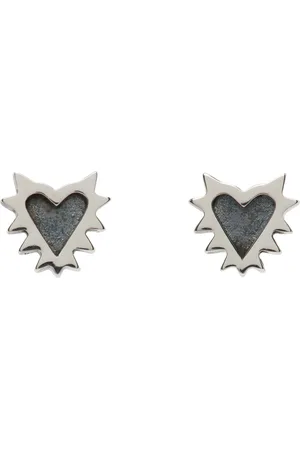 Stolen Girlfriends Club Silver Micro Spiked Heart Earrings