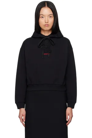 Shushu/Tong Black Embroidered-Logo Hoodie