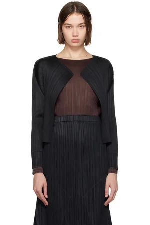 PLEATS PLEASE ISSEY MIYAKE Black Monthly Colors September Cardigan