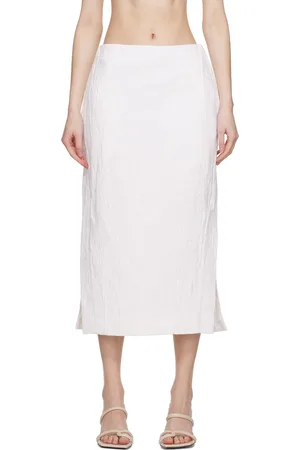 CO White Slit Midi Skirt