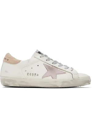 Golden Goose White & Pink Super-Star Classic Sneakers