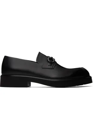 Salvatore Ferragamo Black Gancini Ornament Loafers