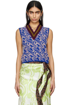 DRIES VAN NOTEN Blue Stripe Vest