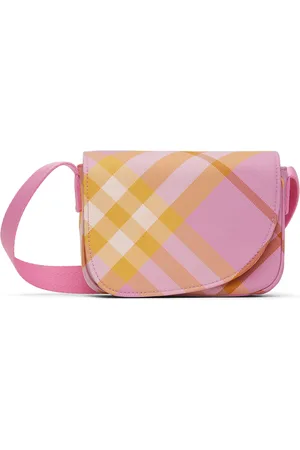 Burberry Kids Pink Check Messenger Bag