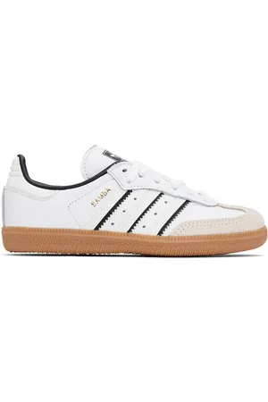 adidas Little Kids White & Off-White Samba OG Sneakers