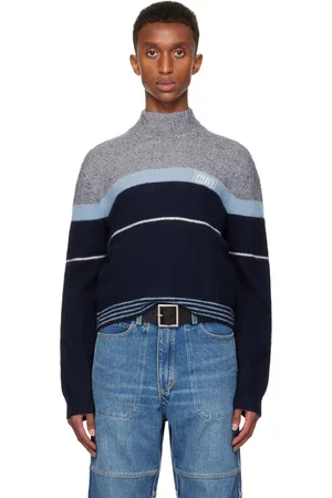 MARTINE ROSE Navy Pilling Turtleneck