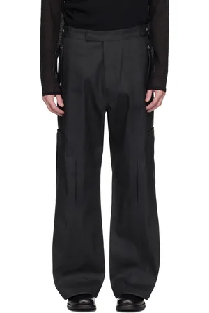 Omar Afridi Black Carol Coated Denim Cargo Pants