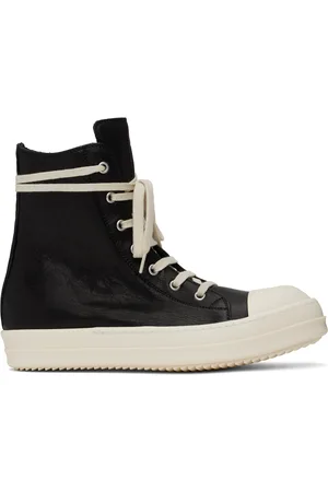 Rick Owens Black Hollywood Goat Leather Sneakers