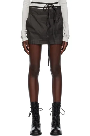 ANN DEMEULEMEESTER Brown Magdalena Miniskirt