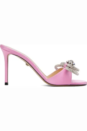 Mach & Mach Pink Double Bow 95 Heeled Sandals