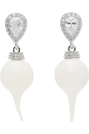 OTTOLINGER SSENSE Exclusive Silver & White Diamond Drop Earrings