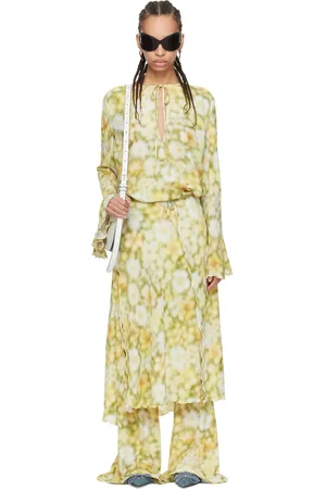 Acne Studios Green Wrap Midi Dress