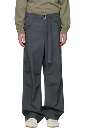SACAI Blue Cotton Twill Cargo Pants