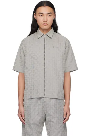 Givenchy Gray Monogram 72 Jacquard Zipped Shirt