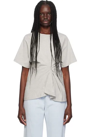 Victoria Beckham Gray Body Twist T-Shirt