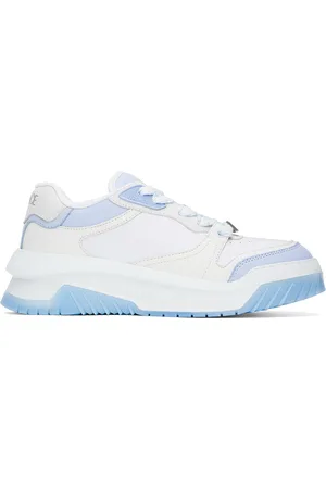 VERSACE White & Blue Odissea Sneakers