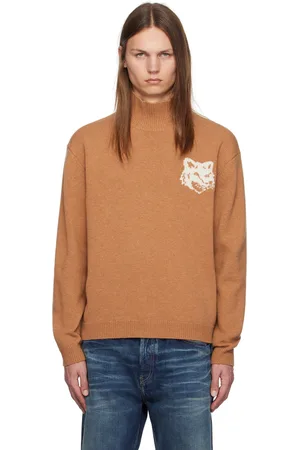 Maison Kitsuné Tan Fox Head Intarsia Turtleneck