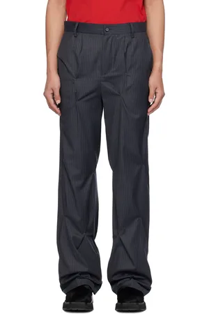 Kusikohc Gray Tailored Rivet Trousers