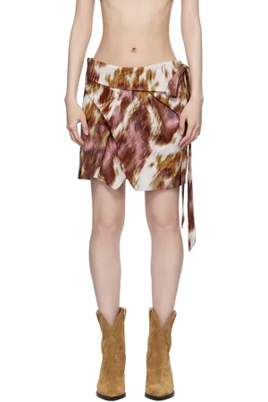 Isabel Marant Off-White & Tan Bernice Miniskirt