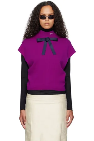 AO Yes Ribbon Tie Cropped Knit Vest