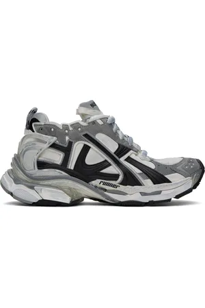 Balenciaga Gray & White Runner Sneakers