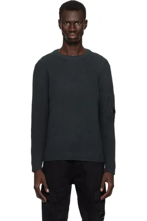 C.P. Company Khaki Full Rib Crewneck Knit Sweater