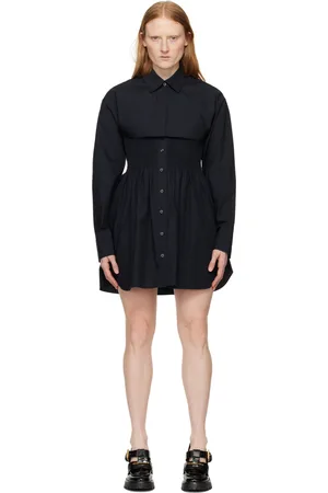 Alexander Wang Black Smocked Minidress