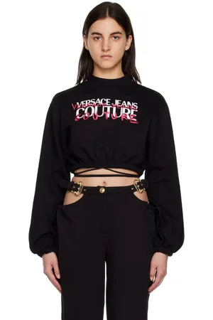 VERSACE Black Embroidered Sweatshirt