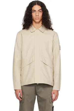 Stone Island Beige 107F1 Weatherproof Cotton Canvas Ghost Overshirt