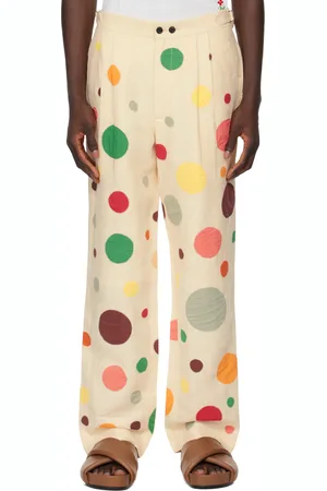 BODE Off-White Dotted Appliqué Trousers