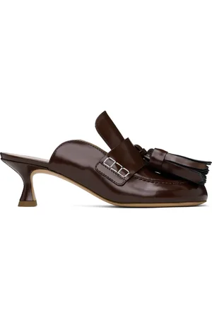 J.W.Anderson Burgundy Tassel Leather Mules