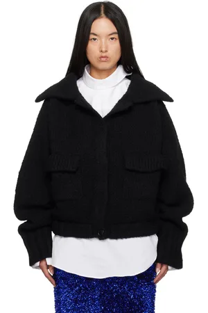 DRIES VAN NOTEN Black Knit Wool Jacket