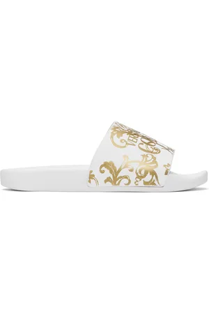 VERSACE White Watercolor Couture Slides