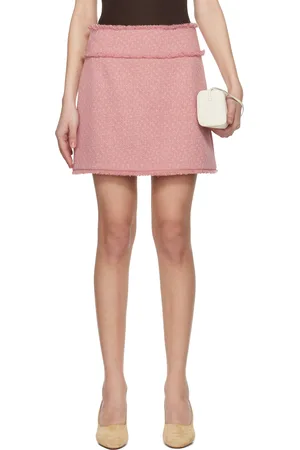 Dolce & Gabbana Pink Wool Raschel Tweed Miniskirt