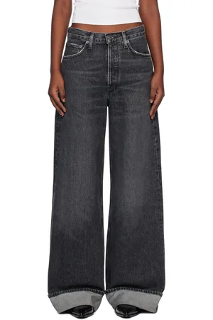 AGOLDE Gray Dame High Rise Wide Leg Jeans