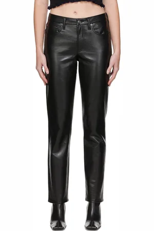 AGOLDE Black 90s Recycled Leather Pants